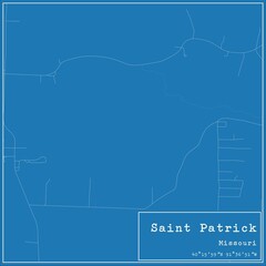 Blueprint US city map of Saint Patrick, Missouri.