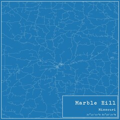Blueprint US city map of Marble Hill, Missouri.
