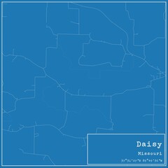 Blueprint US city map of Daisy, Missouri.