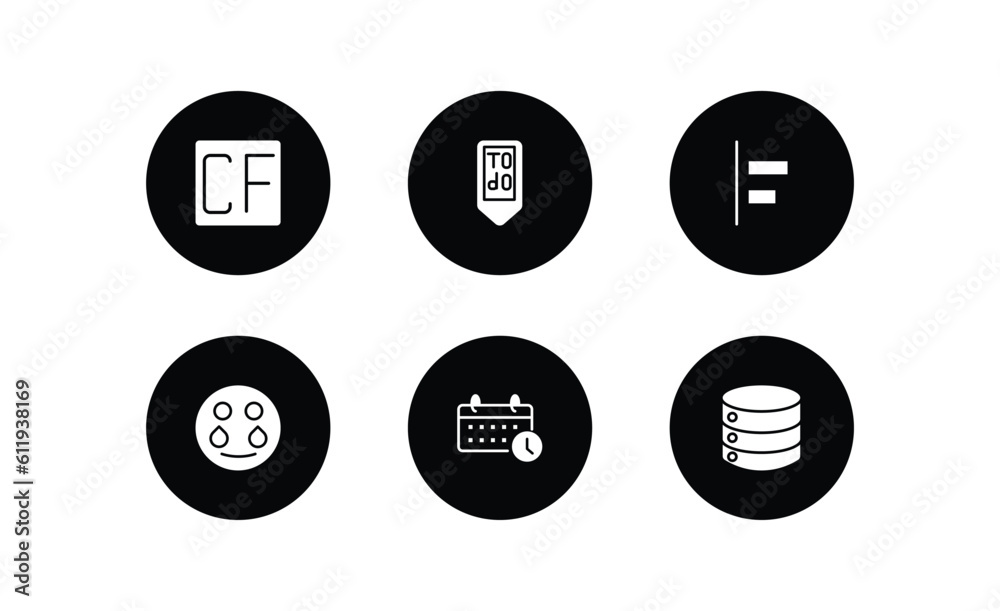 Poster user interface filled icons set. user interface filled icons pack included cf, to do, object alignme