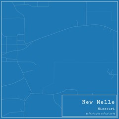 Blueprint US city map of New Melle, Missouri.