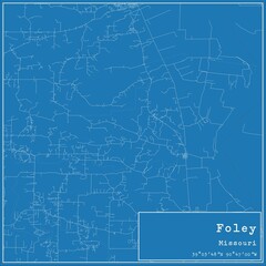 Blueprint US city map of Foley, Missouri.