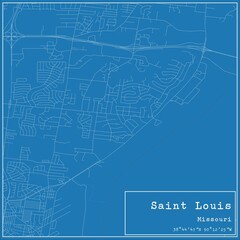 Fototapeta premium Blueprint US city map of Saint Louis, Missouri.