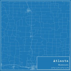Blueprint US city map of Atlanta, Missouri.
