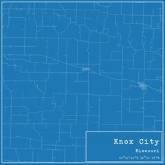 Blueprint US city map of Knox City, Missouri.