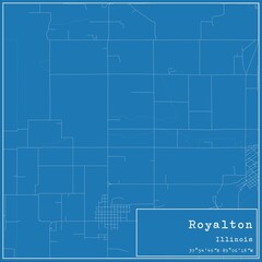 Blueprint US city map of Royalton, Illinois.
