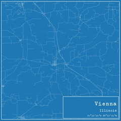 Fototapeta premium Blueprint US city map of Vienna, Illinois.