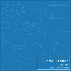 Blueprint US city map of Olive Branch, Illinois.