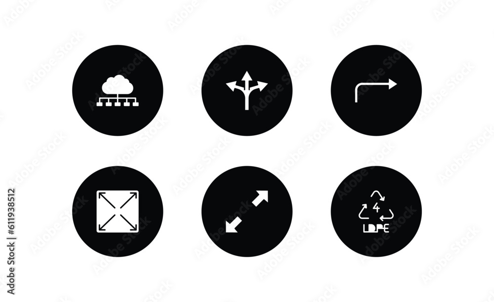 Poster user interface filled icons set. user interface filled icons pack included cloud with connection, cr
