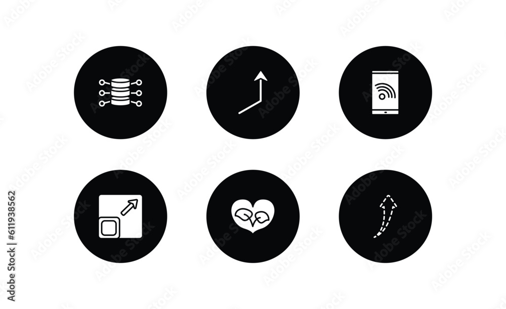 Poster user interface filled icons set. user interface filled icons pack included data analytics cylinder, 