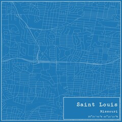 Obraz premium Blueprint US city map of Saint Louis, Missouri.
