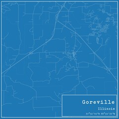 Obraz premium Blueprint US city map of Goreville, Illinois.