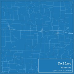 Blueprint US city map of Callao, Missouri.