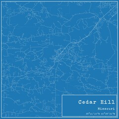 Blueprint US city map of Cedar Hill, Missouri.