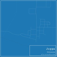 Blueprint US city map of Joppa, Illinois.