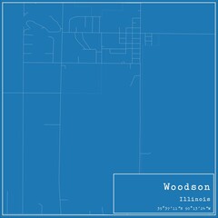 Fototapeta premium Blueprint US city map of Woodson, Illinois.