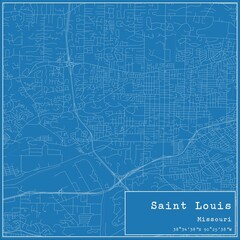 Blueprint US city map of Saint Louis, Missouri. - obrazy, fototapety, plakaty