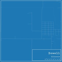Fototapeta premium Blueprint US city map of Dowell, Illinois.