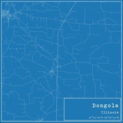 Obraz premium Blueprint US city map of Dongola, Illinois.