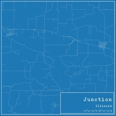 Obraz premium Blueprint US city map of Junction, Illinois.