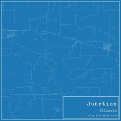 Blueprint US city map of Junction, Illinois.