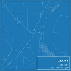 Fototapeta premium Blueprint US city map of Cairo, Illinois.