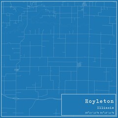 Obraz premium Blueprint US city map of Hoyleton, Illinois.