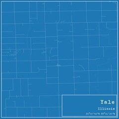 Blueprint US city map of Yale, Illinois.
