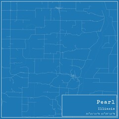 Blueprint US city map of Pearl, Illinois.