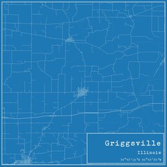 Obraz premium Blueprint US city map of Griggsville, Illinois.