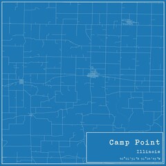 Blueprint US city map of Camp Point, Illinois.