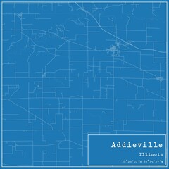 Obraz premium Blueprint US city map of Addieville, Illinois.