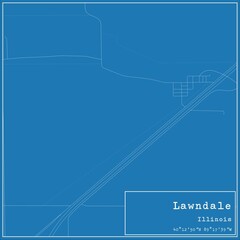 Blueprint US city map of Lawndale, Illinois.