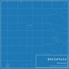 Blueprint US city map of Edelstein, Illinois.