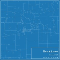 Blueprint US city map of Mackinaw, Illinois.