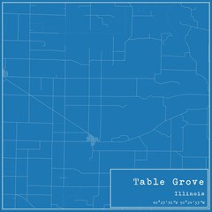 Fototapeta premium Blueprint US city map of Table Grove, Illinois.