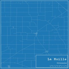 Blueprint US city map of La Moille, Illinois.