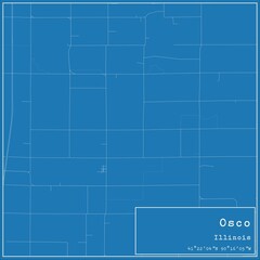 Blueprint US city map of Osco, Illinois.
