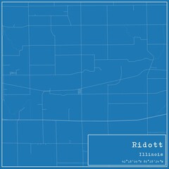 Blueprint US city map of Ridott, Illinois.