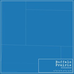 Blueprint US city map of Buffalo Prairie, Illinois.