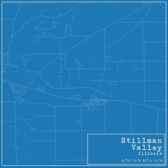 Blueprint US city map of Stillman Valley, Illinois.