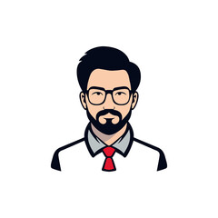 professional business man character avatar logo vector illustration template design
