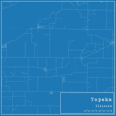 Blueprint US city map of Topeka, Illinois.