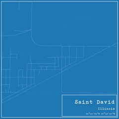 Blueprint US city map of Saint David, Illinois.