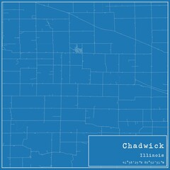 Blueprint US city map of Chadwick, Illinois.