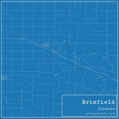 Blueprint US city map of Brimfield, Illinois.