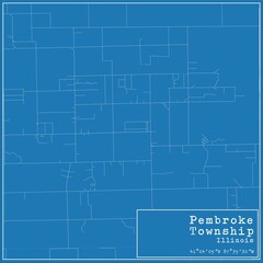 Fototapeta premium Blueprint US city map of Pembroke Township, Illinois.
