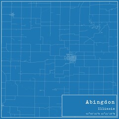 Blueprint US city map of Abingdon, Illinois.