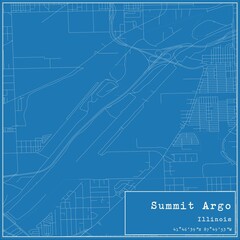 Blueprint US city map of Summit Argo, Illinois.
