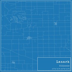 Blueprint US city map of Lanark, Illinois.